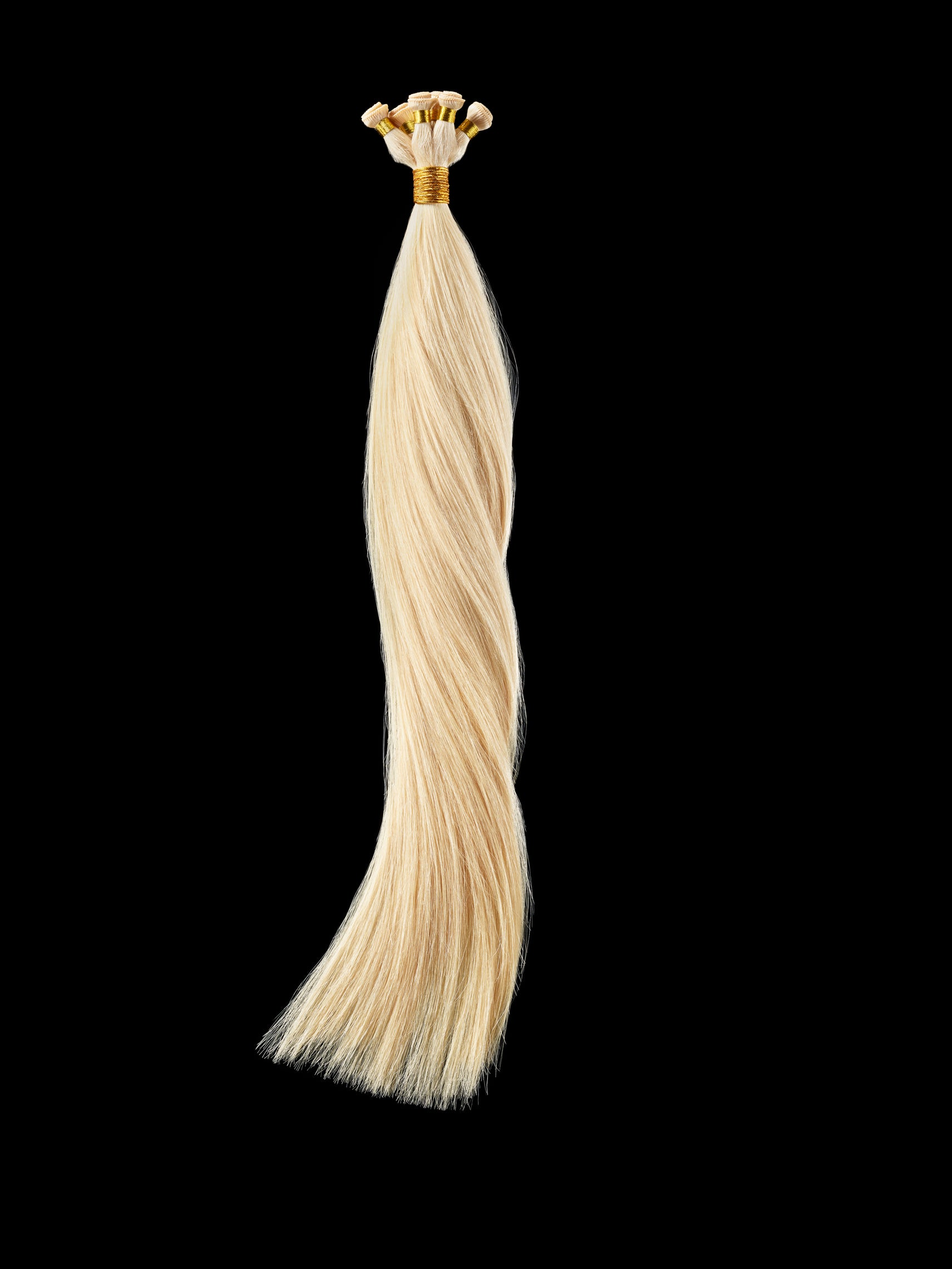 Full view of Everything Hand Tied's Classic Collection in Wet Perfect HiLift Ash Straight Hand Tied Hair Extensions